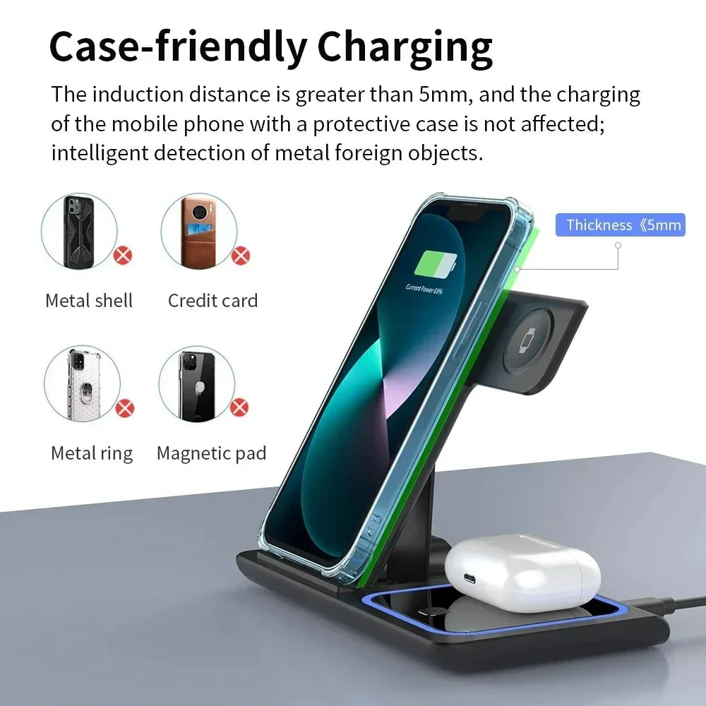 3-in-1 Foldable Wireless Charging Stand