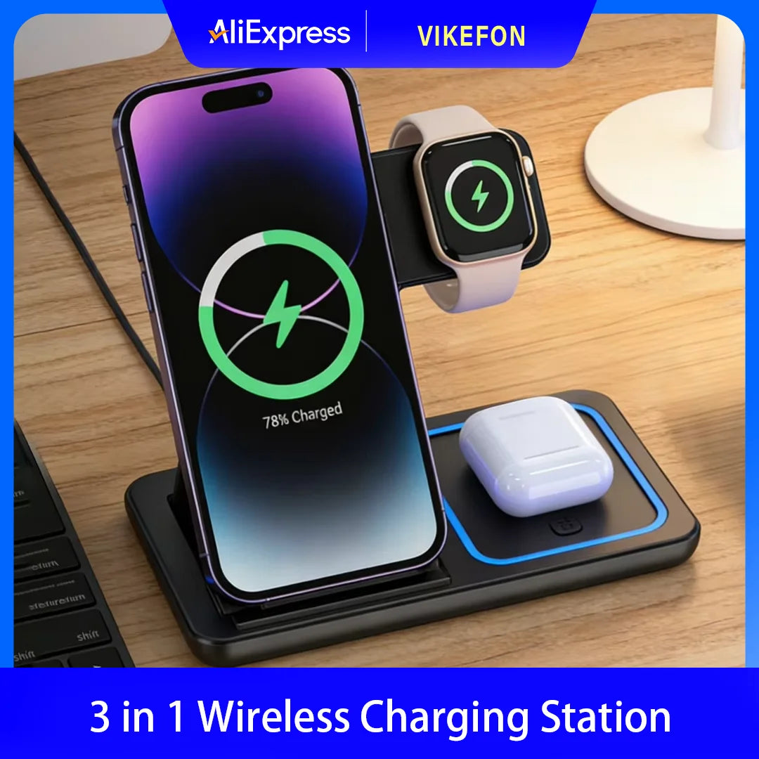 3-in-1 Wireless Charging Station (Compact)