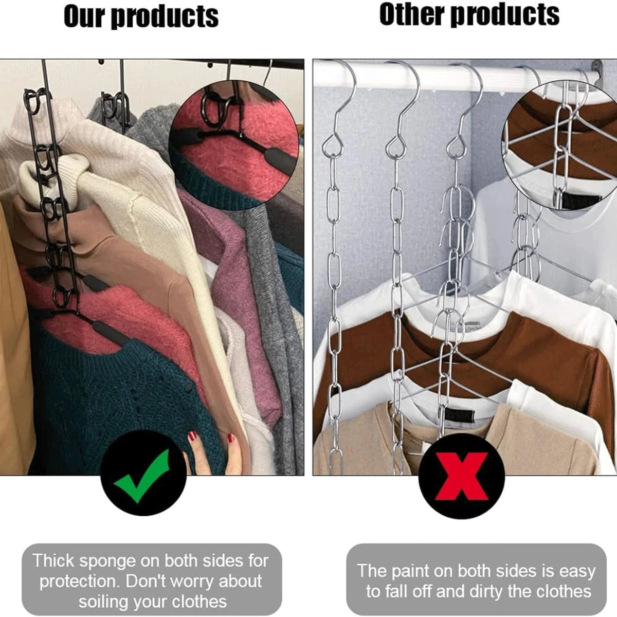 Multi-Tier Hanging Closet Organizer (5-Pack)