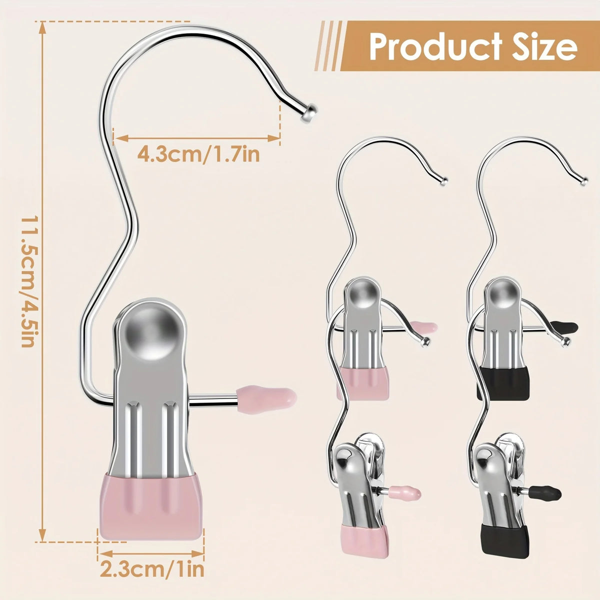 10-Pack Stainless Steel Clip Hangers for Pants &amp; Leggings