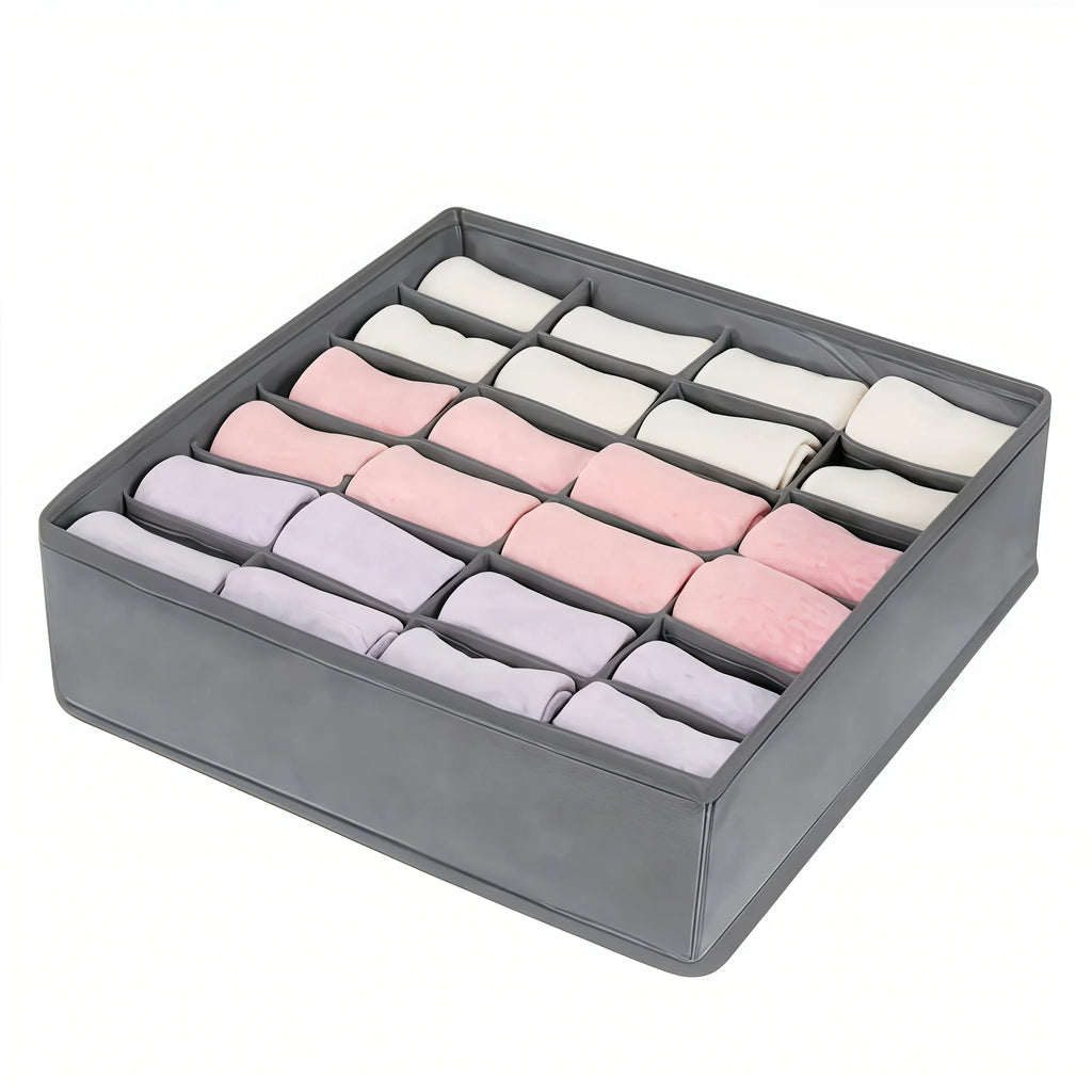 24-Compartment Fabric Drawer Organizer