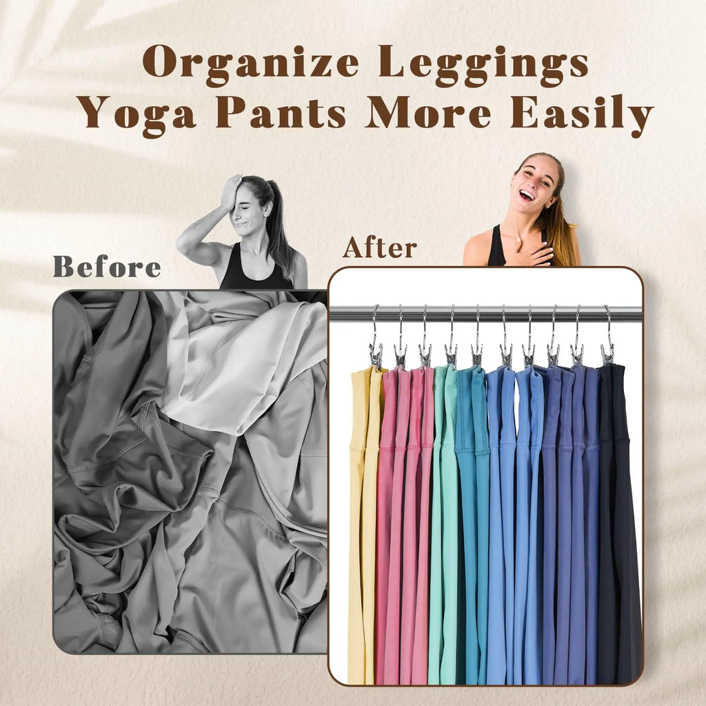 10-Pack Stainless Steel Clip Hangers for Pants &amp; Leggings