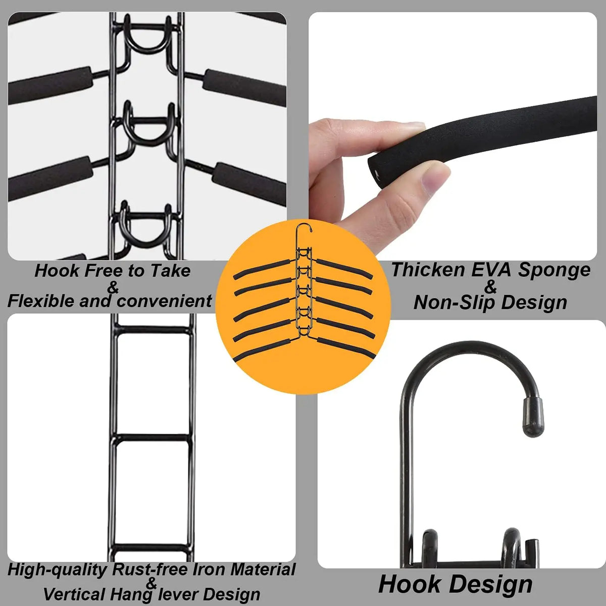 Multi-Tier Hanging Closet Organizer (5-Pack)