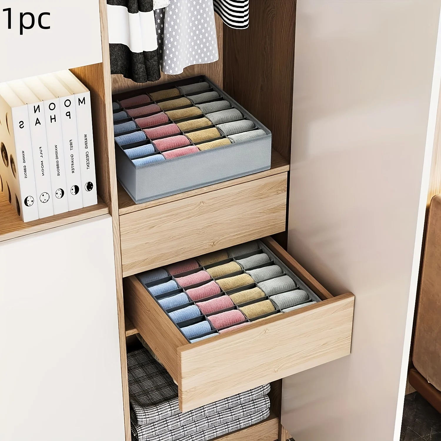 24-Compartment Fabric Drawer Organizer